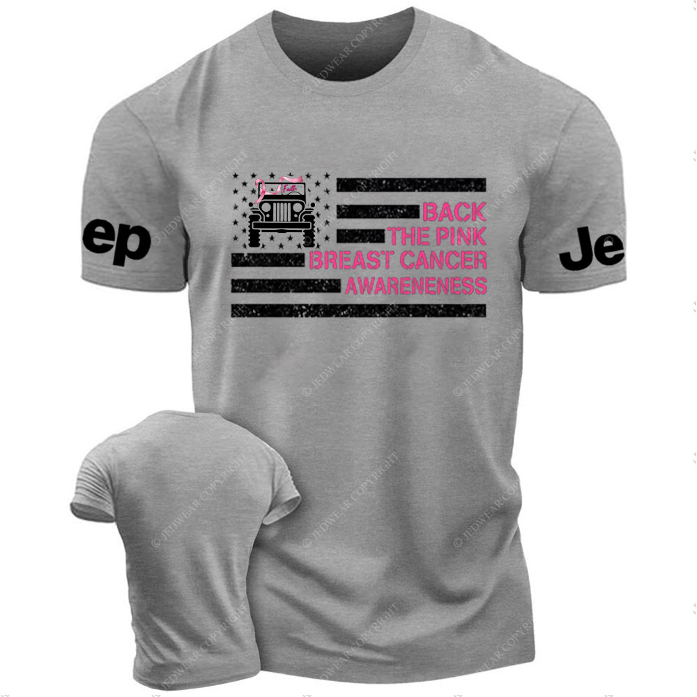Back The Pink Breast Cancer Awareneness Pink Flag Jp Ribbon Faith T-Shirt