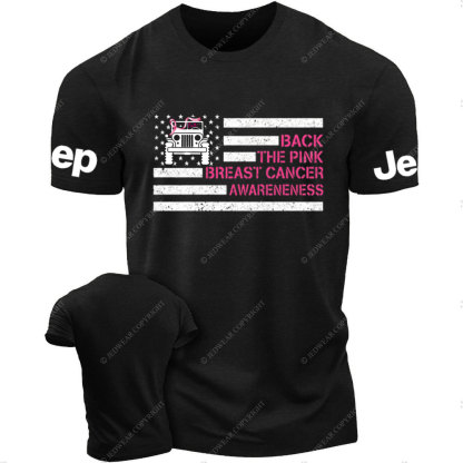 Back The Pink Breast Cancer Awareneness Pink Flag Jp Ribbon Faith T-Shirt