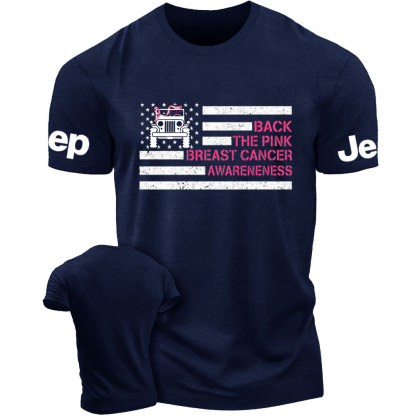 Back The Pink Breast Cancer Awareneness Pink Flag Jp Ribbon Faith T-Shirt