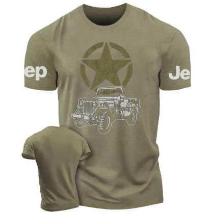 Vintage-Look Army Jp with Military Star 4x4 T-Shirt