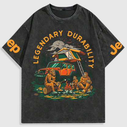 Legendary Durability Jp Camping Dark Washed T-Shirt