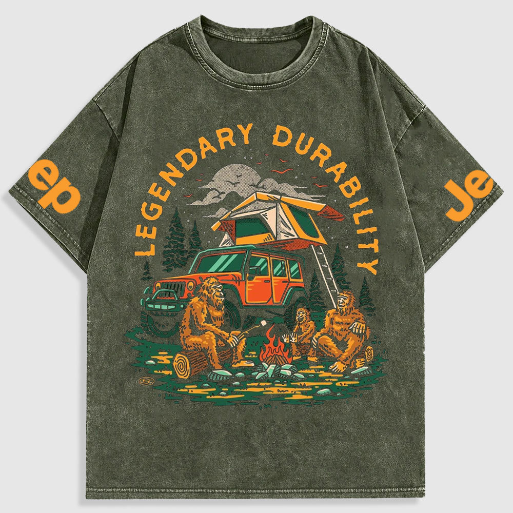 Legendary Durability Jp Camping Dark Washed T-Shirt
