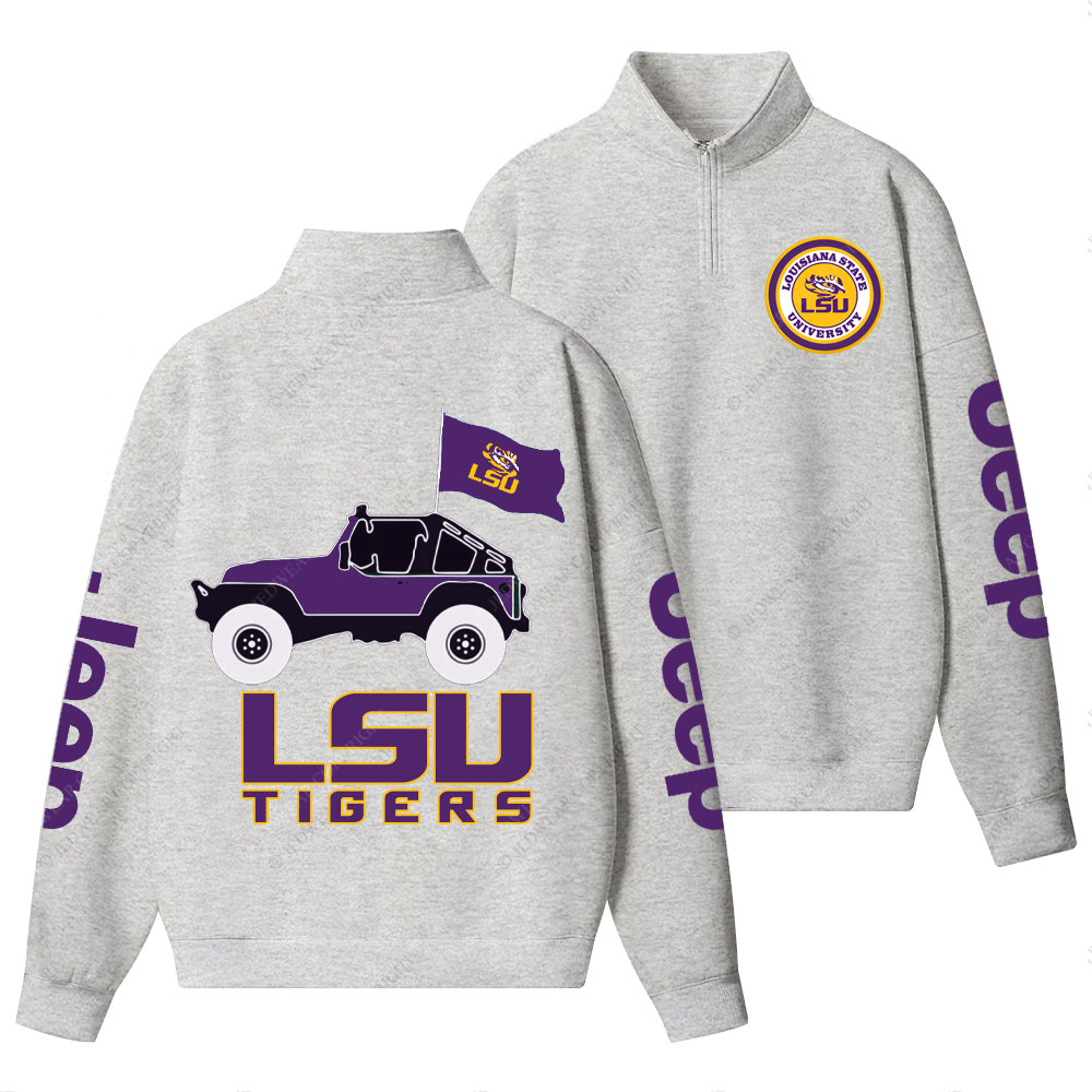 Louisiana State University Tigers Football Jp Half-Zip Jacket Sweatshirt