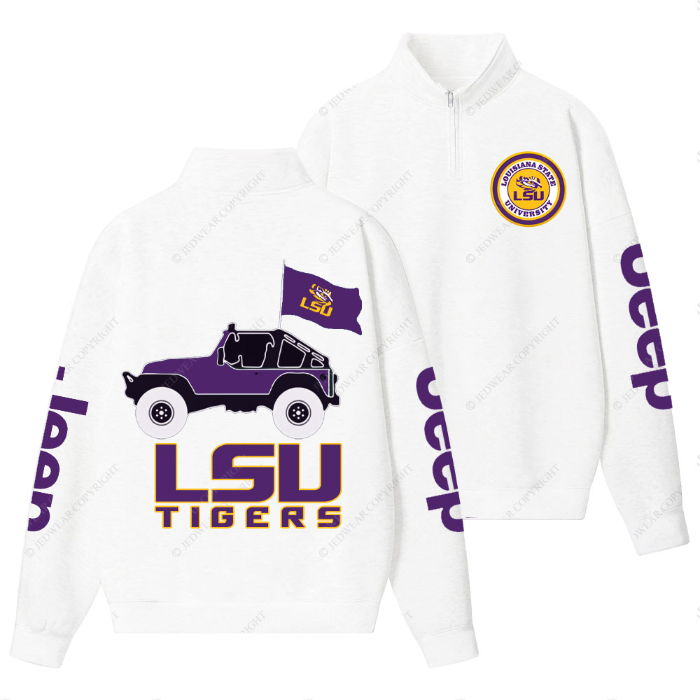 Louisiana State University Tigers Football Jp Half-Zip Jacket Sweatshirt