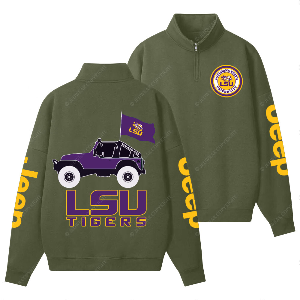 Louisiana State University Tigers Football Jp Half-Zip Jacket Sweatshirt