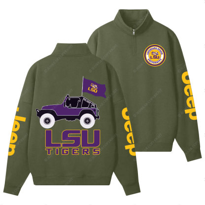 Louisiana State University Tigers Football Jp Half-Zip Jacket Sweatshirt