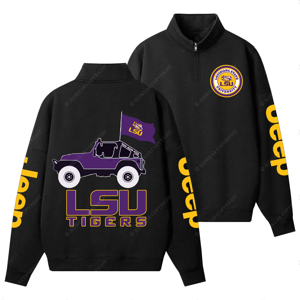 Louisiana State University Tigers Football Jp Half-Zip Jacket Sweatshirt