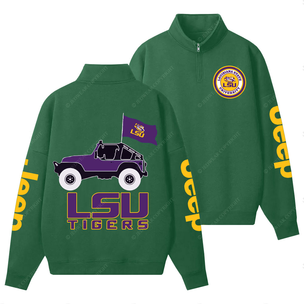 Louisiana State University Tigers Football Jp Half-Zip Jacket Sweatshirt