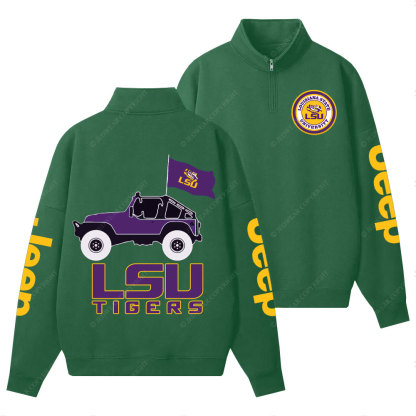 Louisiana State University Tigers Football Jp Half-Zip Jacket Sweatshirt