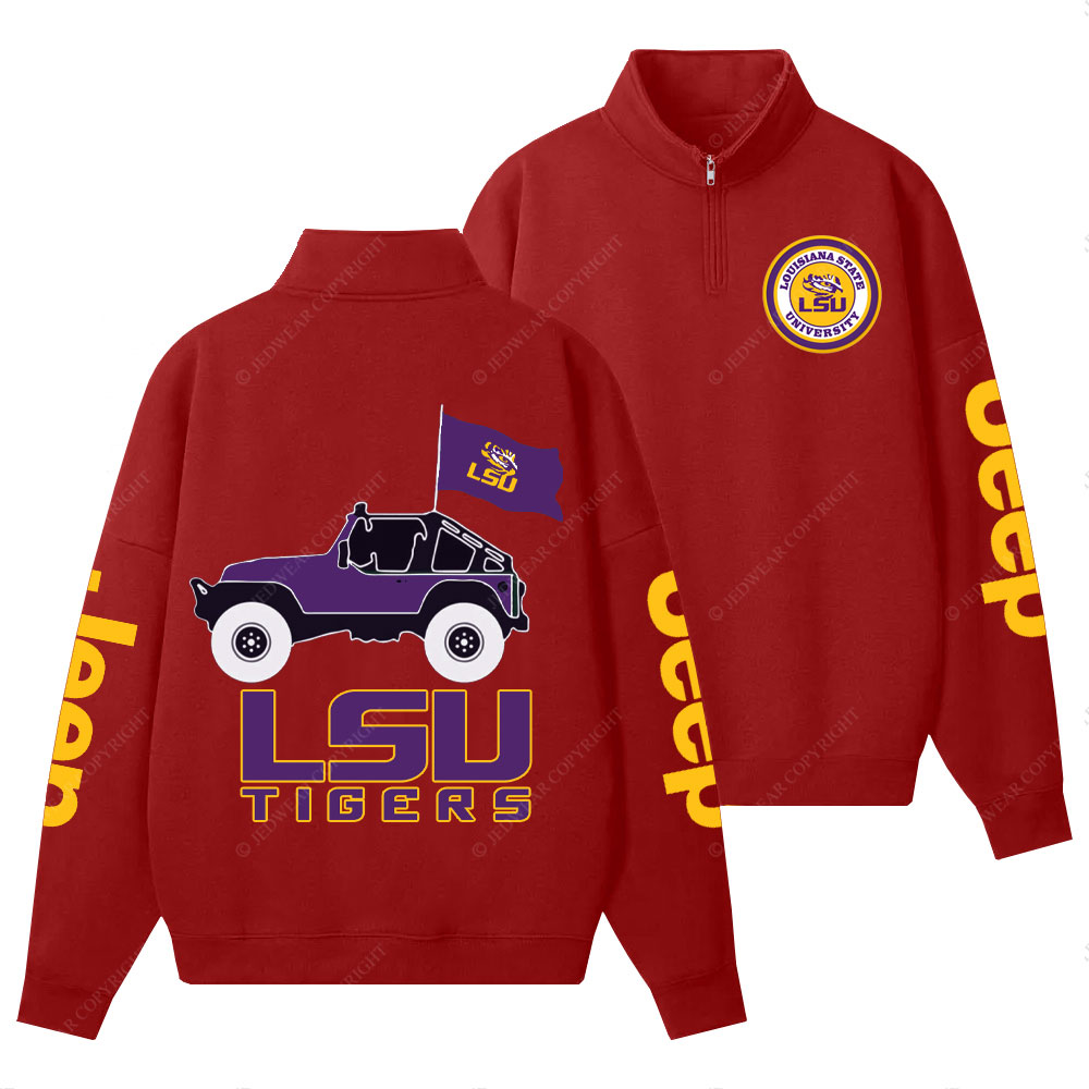 Louisiana State University Tigers Football Jp Half-Zip Jacket Sweatshirt