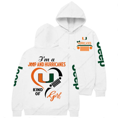 Miami Hurricanes Football Team Heart Jp Girl Casual Hoodie