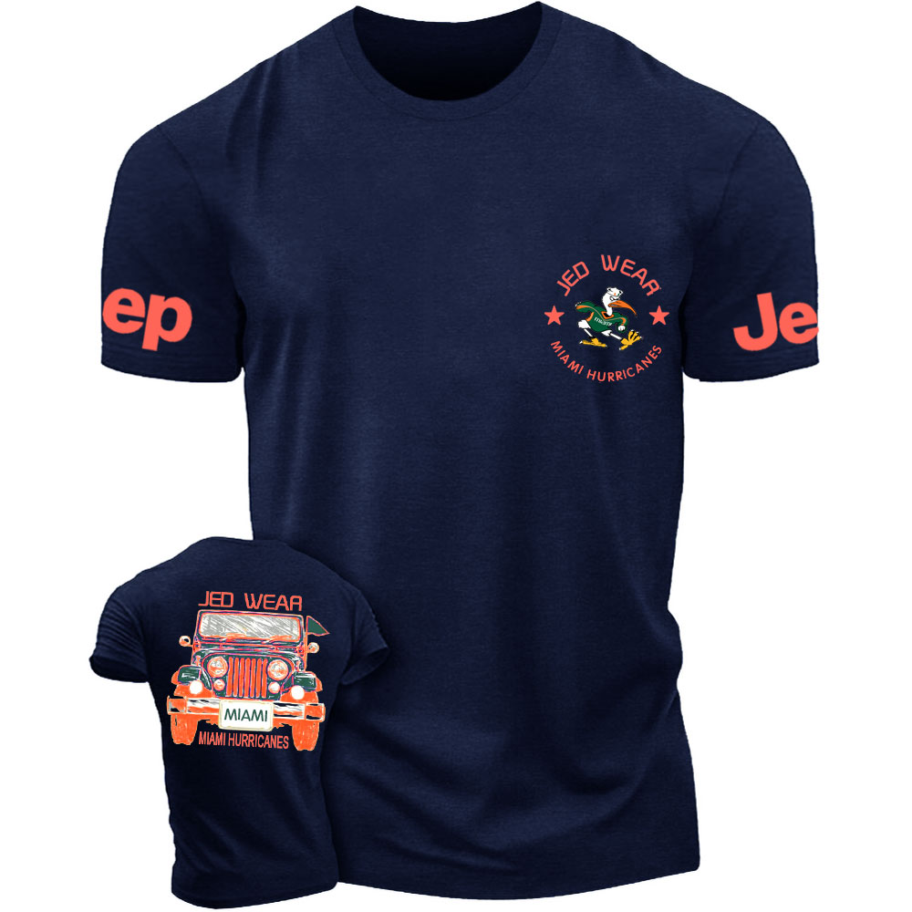 Miami Hurricanes Jp Double Printed T-Shirt