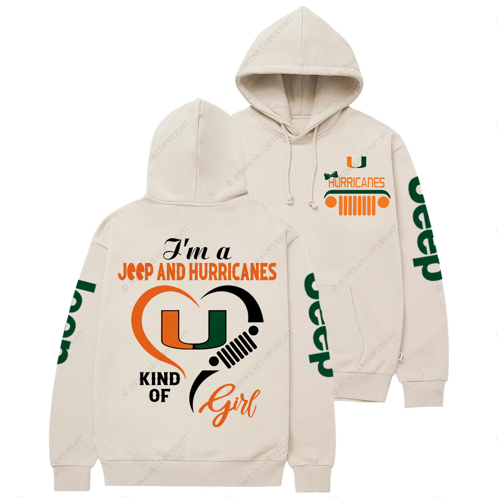Miami Hurricanes Football Team Heart Jp Girl Casual Hoodie