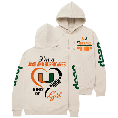 Miami Hurricanes Football Team Heart Jp Girl Casual Hoodie