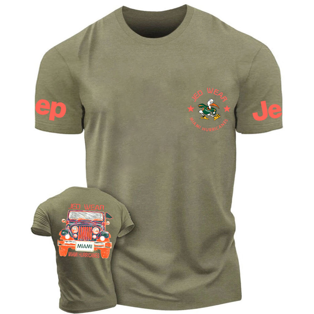 Miami Hurricanes Jp Double Printed T-Shirt