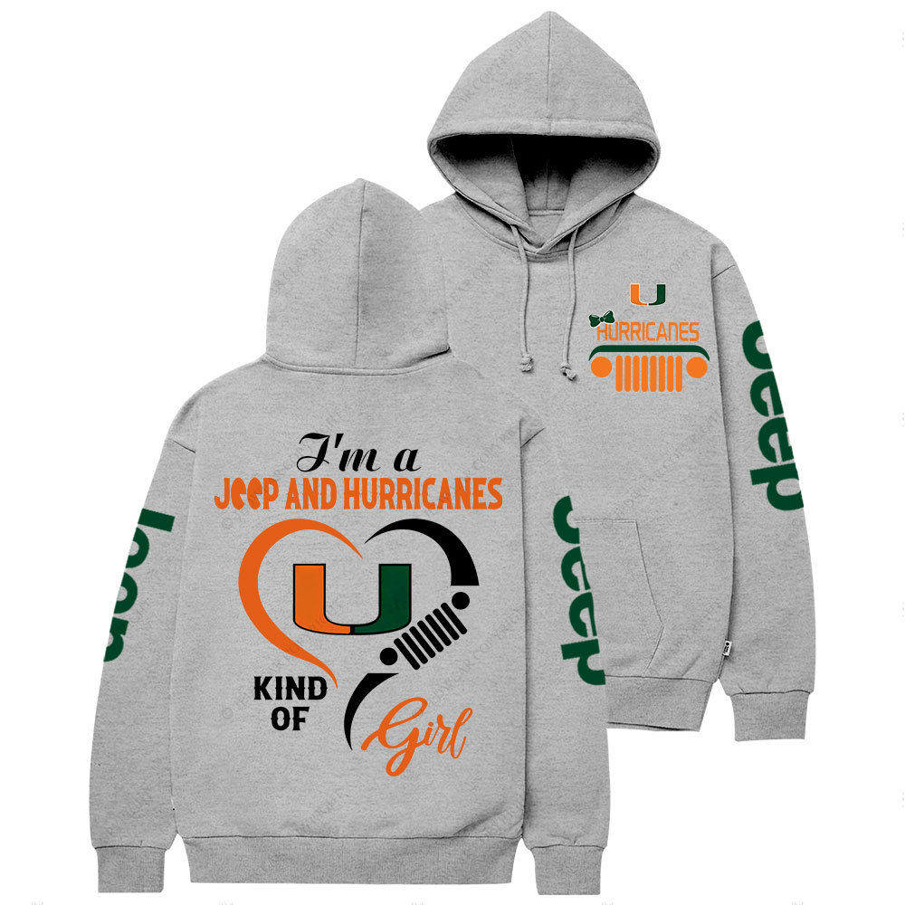 Miami Hurricanes Football Team Heart Jp Girl Casual Hoodie