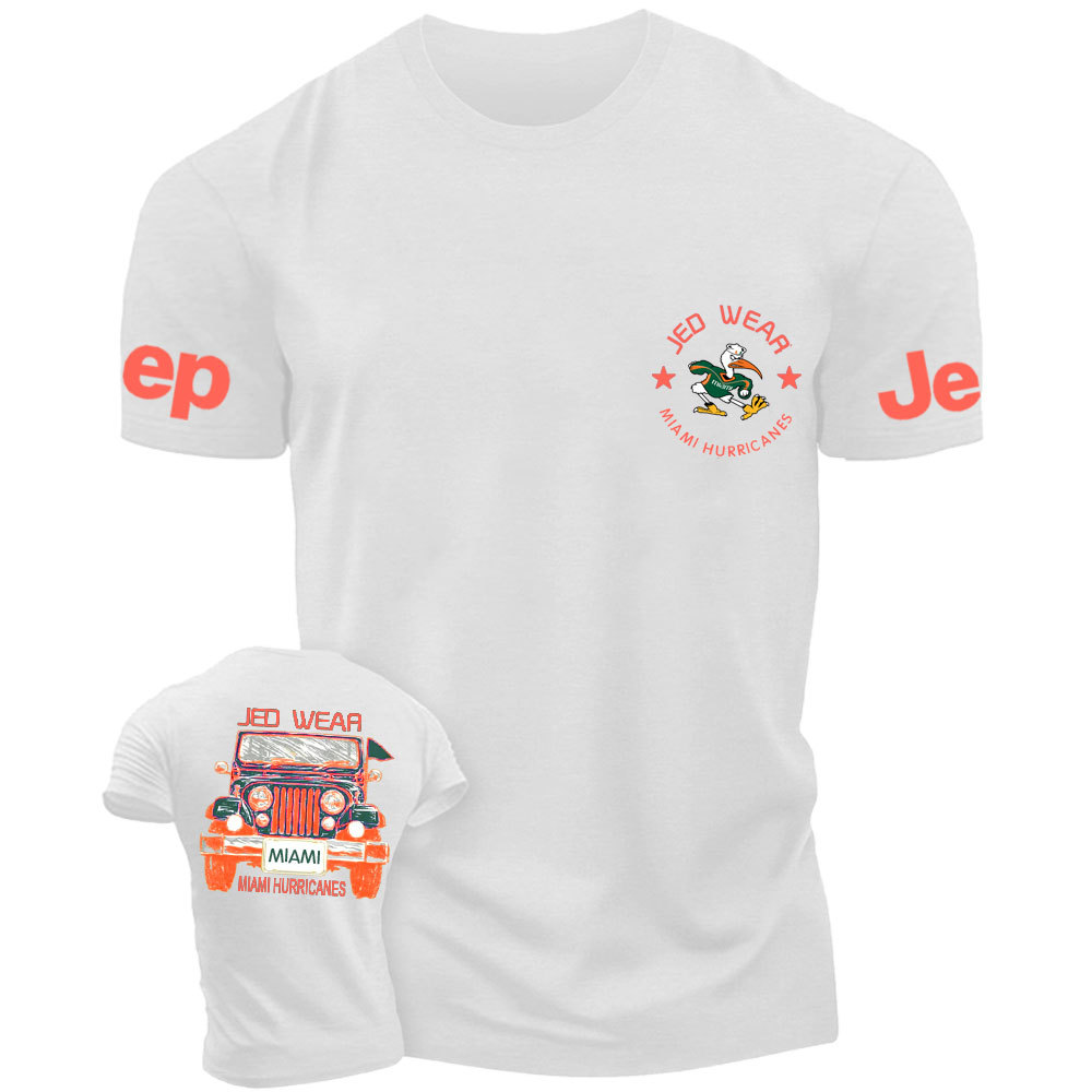 Miami Hurricanes Jp Double Printed T-Shirt