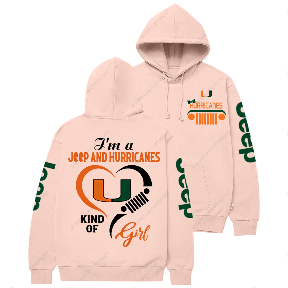 Miami Hurricanes Football Team Heart Jp Girl Casual Hoodie