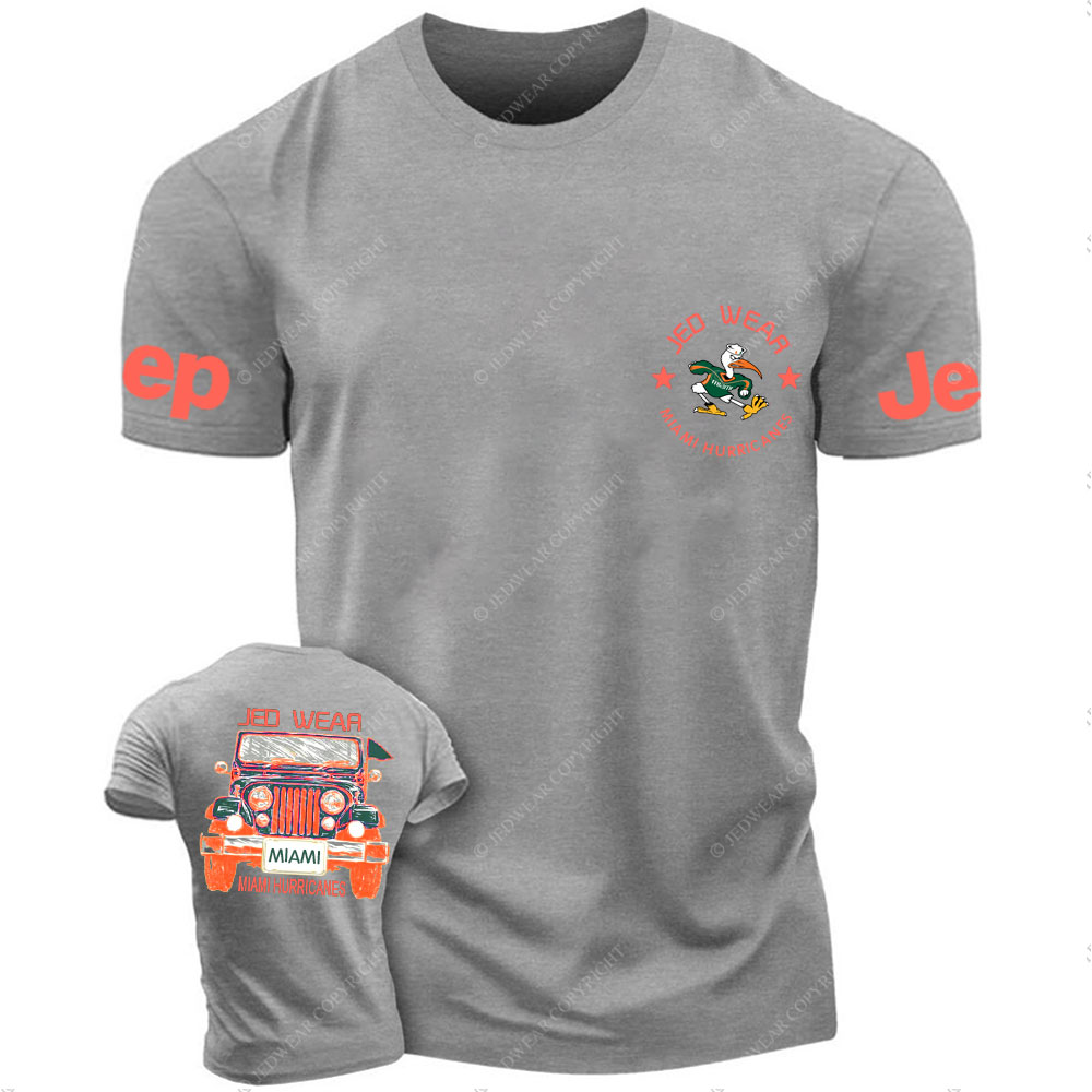 Miami Hurricanes Jp Double Printed T-Shirt