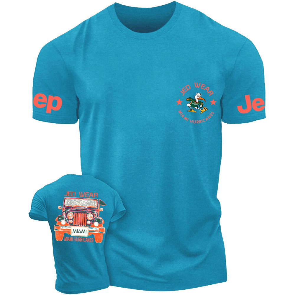Miami Hurricanes Jp Double Printed T-Shirt