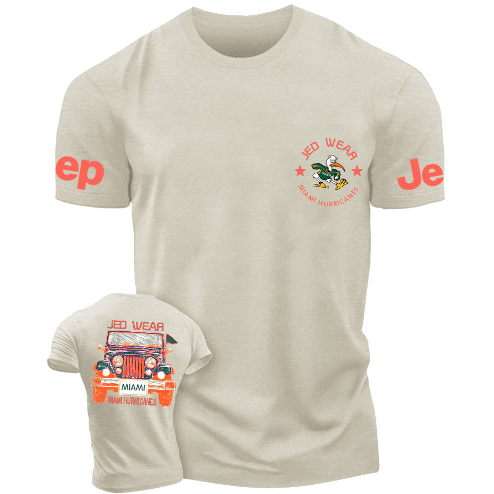 Miami Hurricanes Jp Double Printed T-Shirt