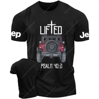 Christian "Lifted" 4x4 Truck Offroad Bible Verse Positive Vibes Jp T-Shirt