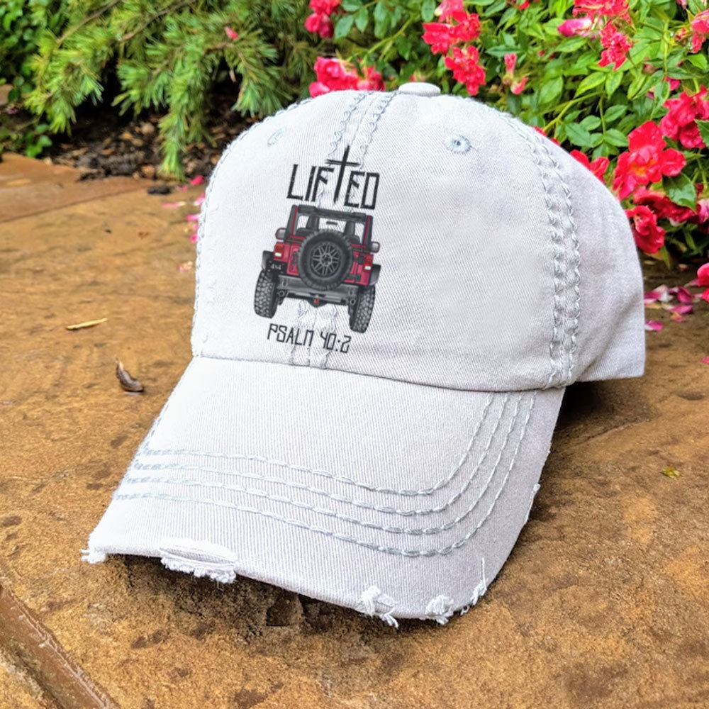 Christian "Lifted" 4x4 Truck Offroad Bible Verse Positive Vibes Jp Baseball Cap