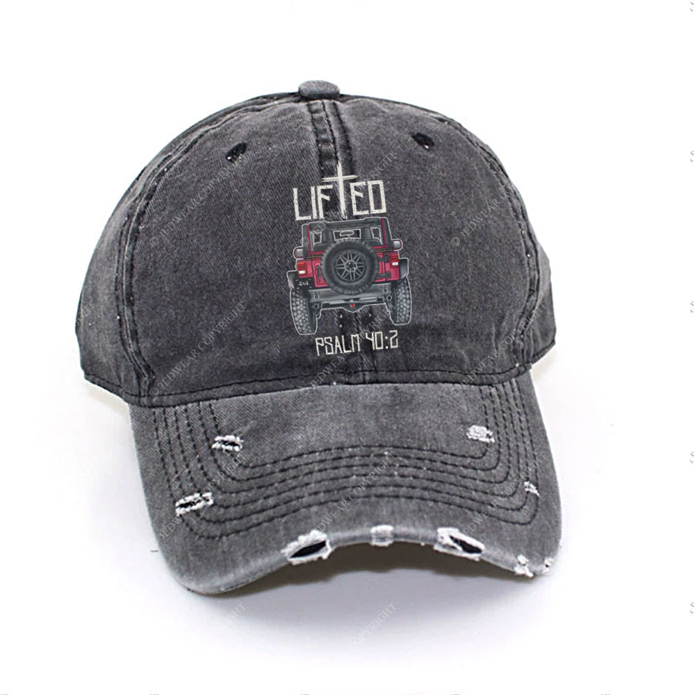 Christian "Lifted" 4x4 Truck Offroad Bible Verse Positive Vibes Jp Baseball Cap