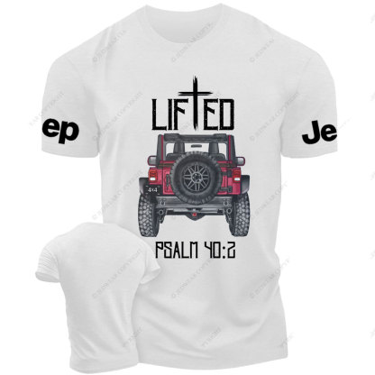 Christian "Lifted" 4x4 Truck Offroad Bible Verse Positive Vibes Jp T-Shirt