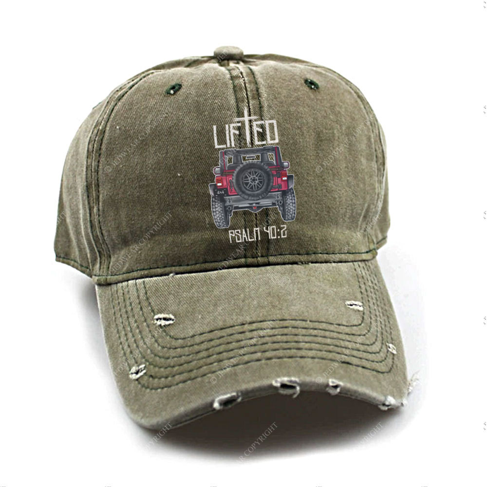 Christian "Lifted" 4x4 Truck Offroad Bible Verse Positive Vibes Jp Baseball Cap