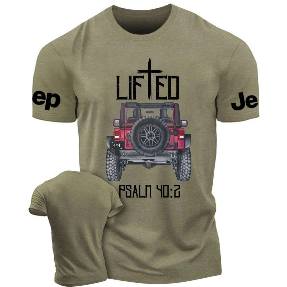 Christian "Lifted" 4x4 Truck Offroad Bible Verse Positive Vibes Jp T-Shirt