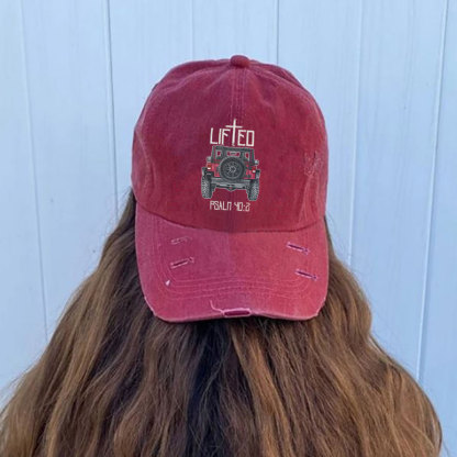 Christian "Lifted" 4x4 Truck Offroad Bible Verse Positive Vibes Jp Baseball Cap