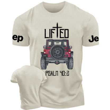 Christian "Lifted" 4x4 Truck Offroad Bible Verse Positive Vibes Jp T-Shirt
