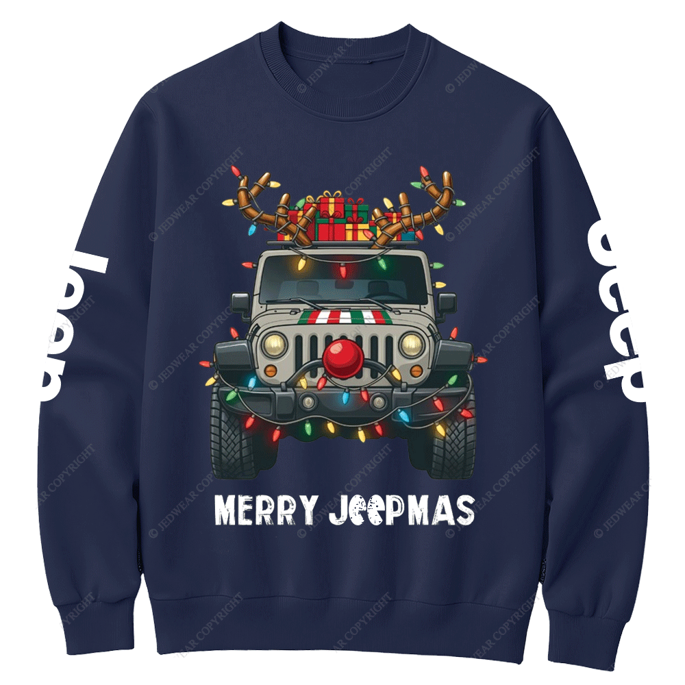 Reindeer Decoration Merry Jpmas Christmas Crew Neck Sweatshirt