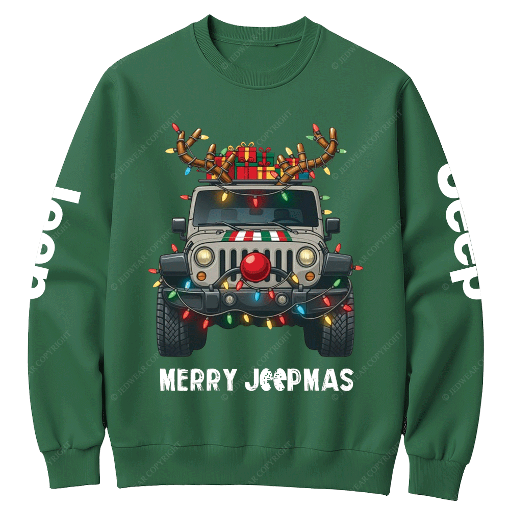 Reindeer Decoration Merry Jpmas Christmas Crew Neck Sweatshirt