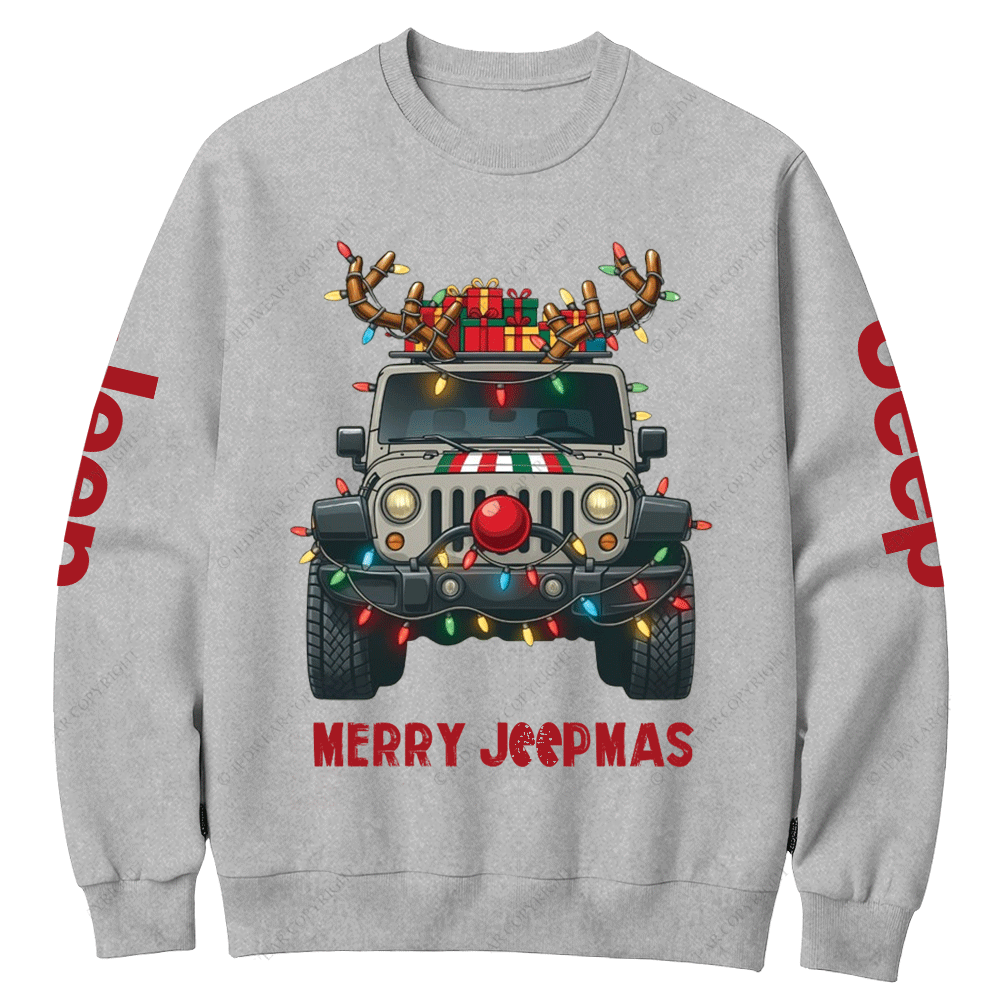 Reindeer Decoration Merry Jpmas Christmas Crew Neck Sweatshirt