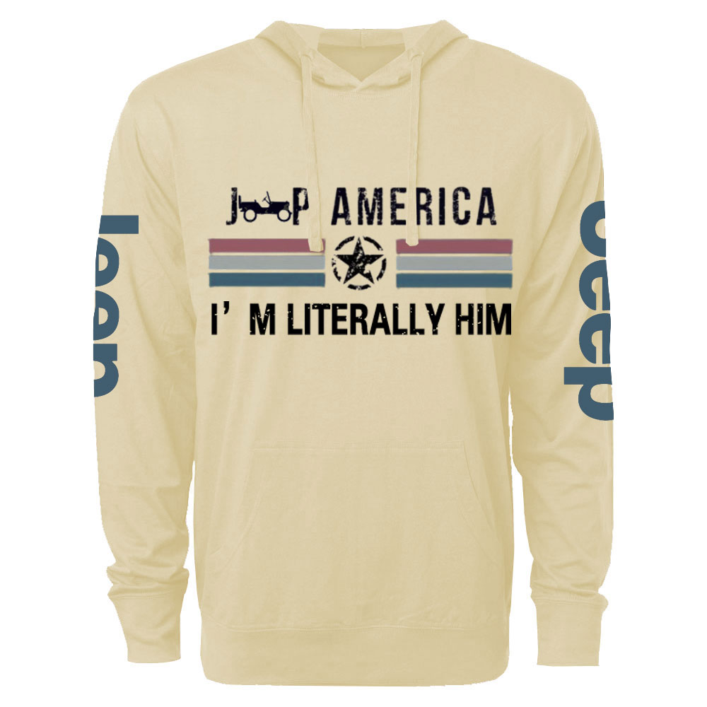 Jp America Grunge Star Flag I’m Literally Him Oversized Lightweight Hoodie