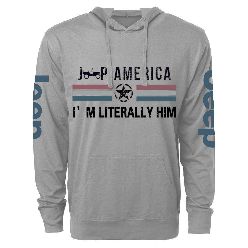 Jp America Grunge Star Flag I’m Literally Him Oversized Lightweight Hoodie