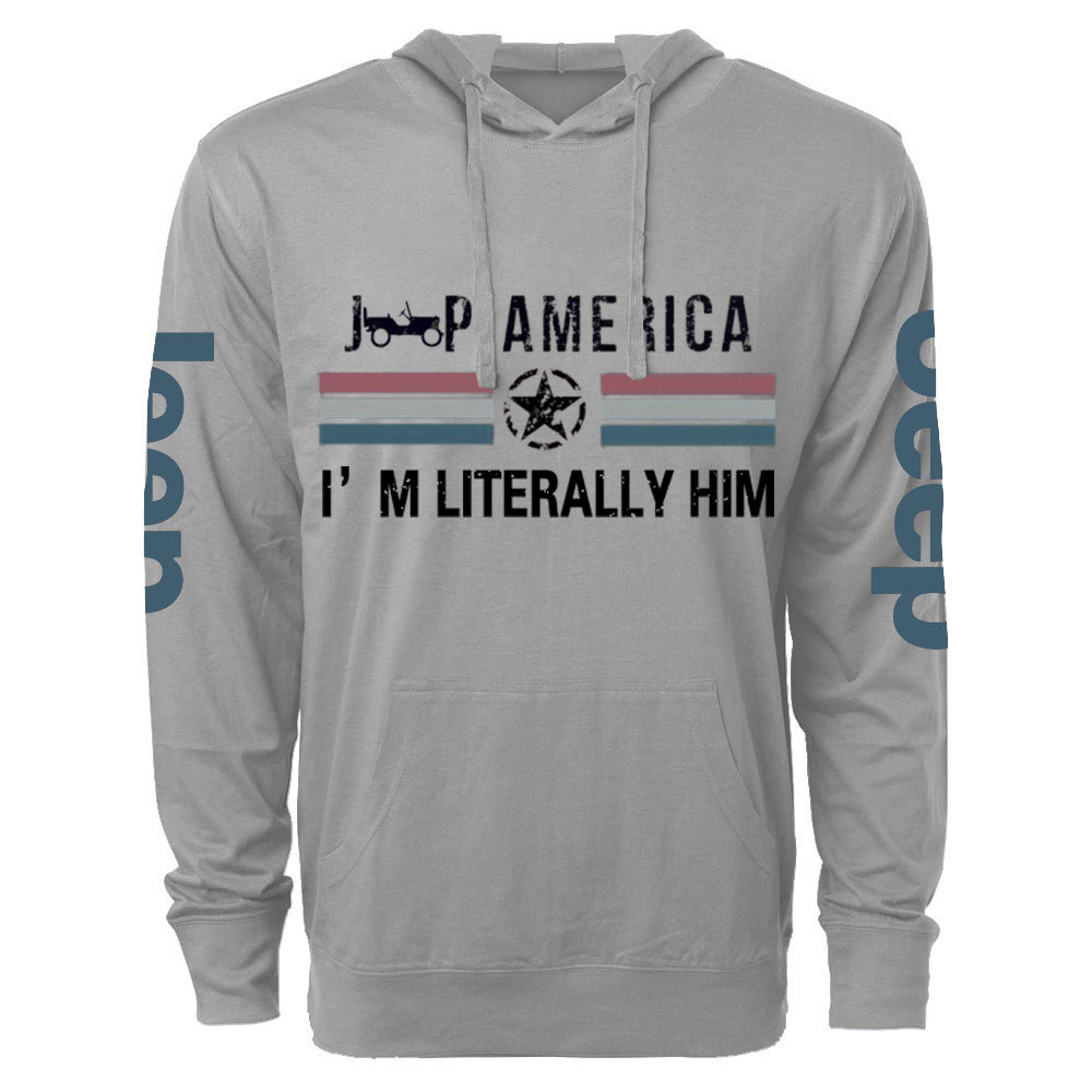 Jp America Grunge Star Flag I’m Literally Him Oversized Lightweight Hoodie