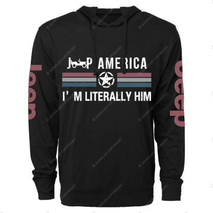 Jp America Grunge Star Flag I’m Literally Him Oversized Lightweight Hoodie