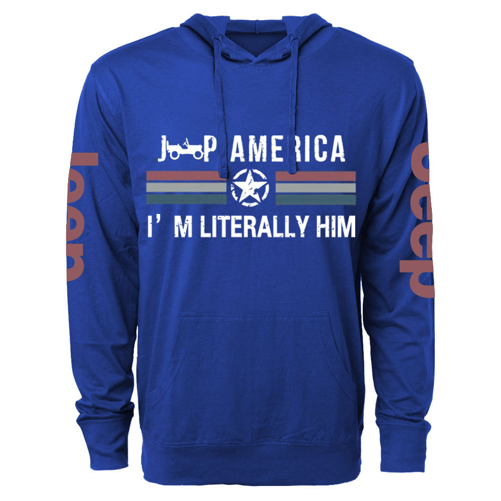 Jp America Grunge Star Flag I’m Literally Him Oversized Lightweight Hoodie