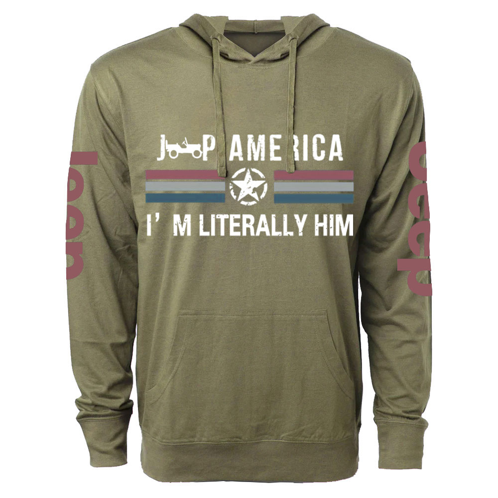 Jp America Grunge Star Flag I’m Literally Him Oversized Lightweight Hoodie