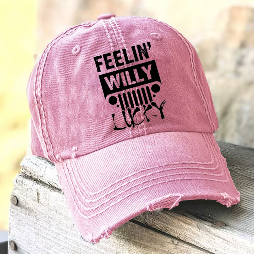 Feelin Willy Lucky Jp Black and White Baseball Cap