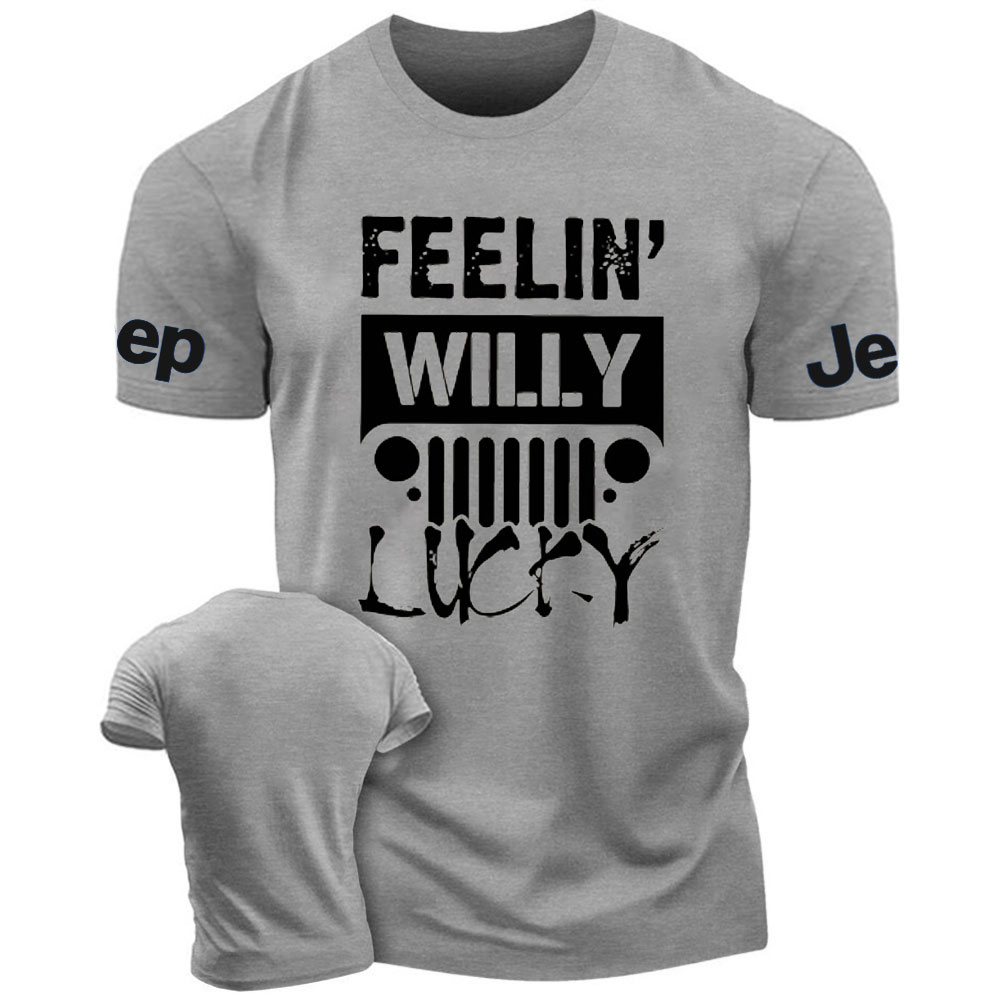 Feelin Willy Lucky Jp Black and White Men's Tshirt