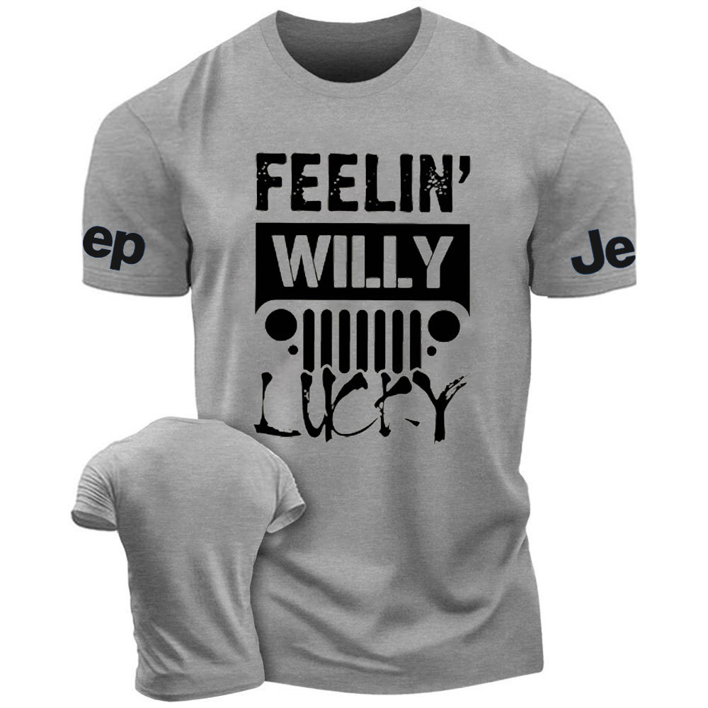 Feelin Willy Lucky Jp Black and White Men's Tshirt