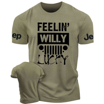 Feelin Willy Lucky Jp Black and White Men's Tshirt