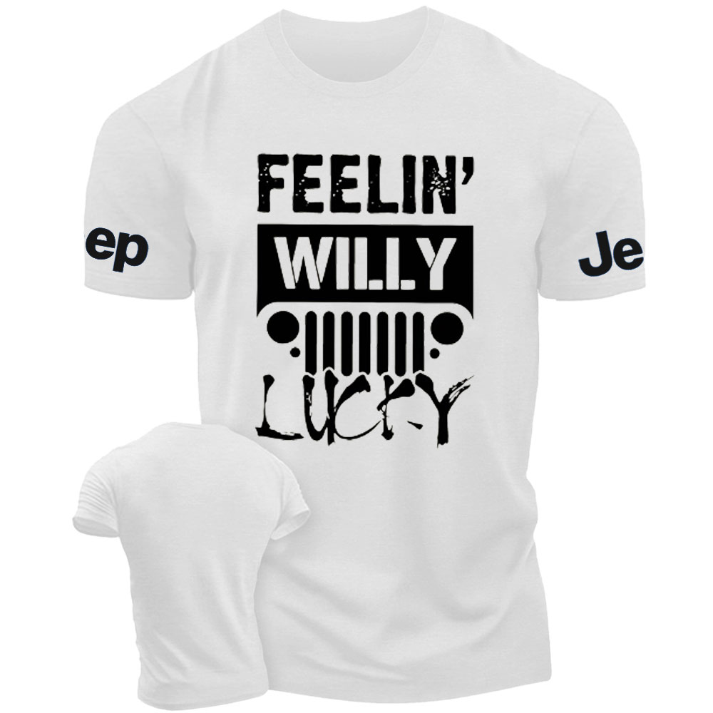 Feelin Willy Lucky Jp Black and White Men's Tshirt