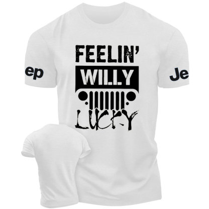 Feelin Willy Lucky Jp Black and White Men's Tshirt