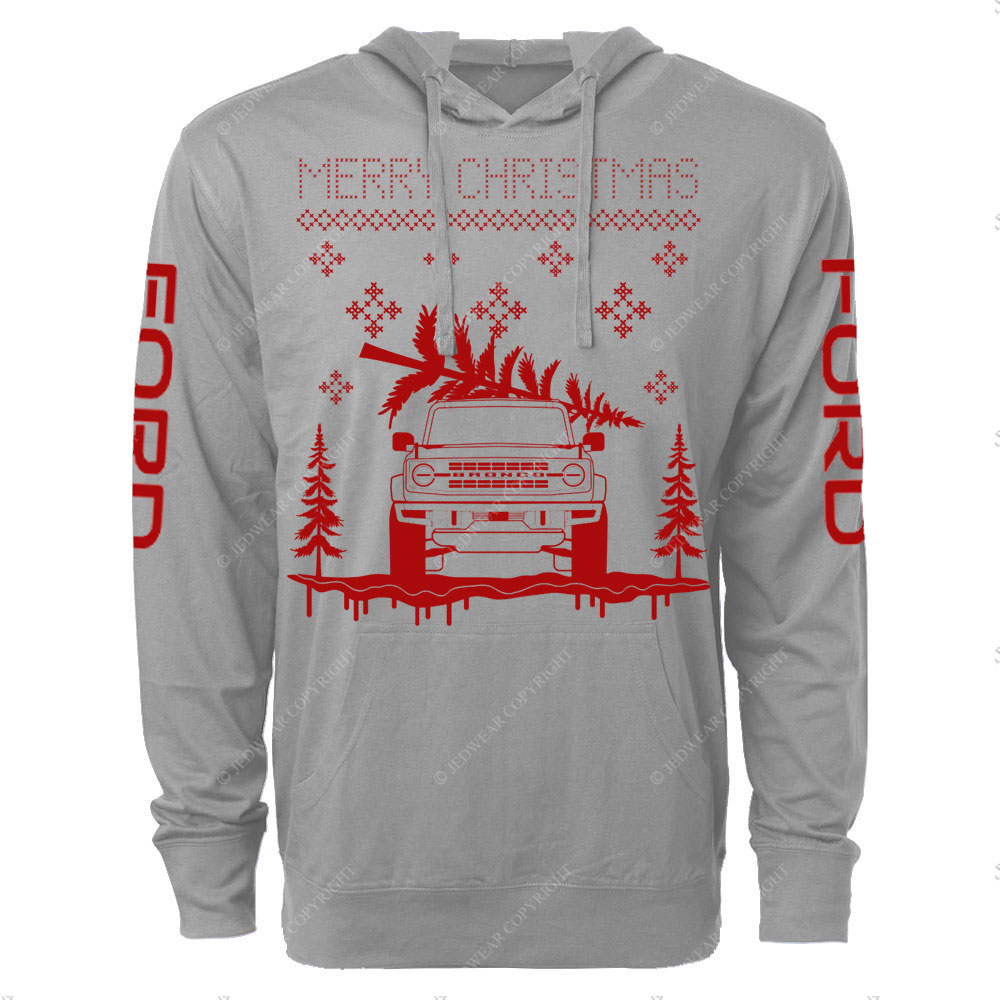 F0rd Bronco Ugly Xmas Oversized Lightweight Hoodie