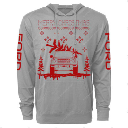 F0rd Bronco Ugly Xmas Oversized Lightweight Hoodie